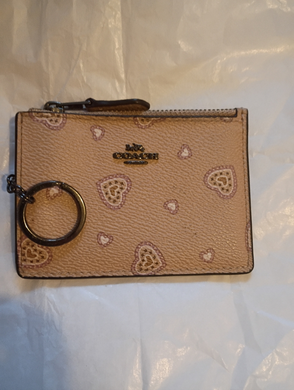 Coach Western Heart Id  Card Case  Keychain
